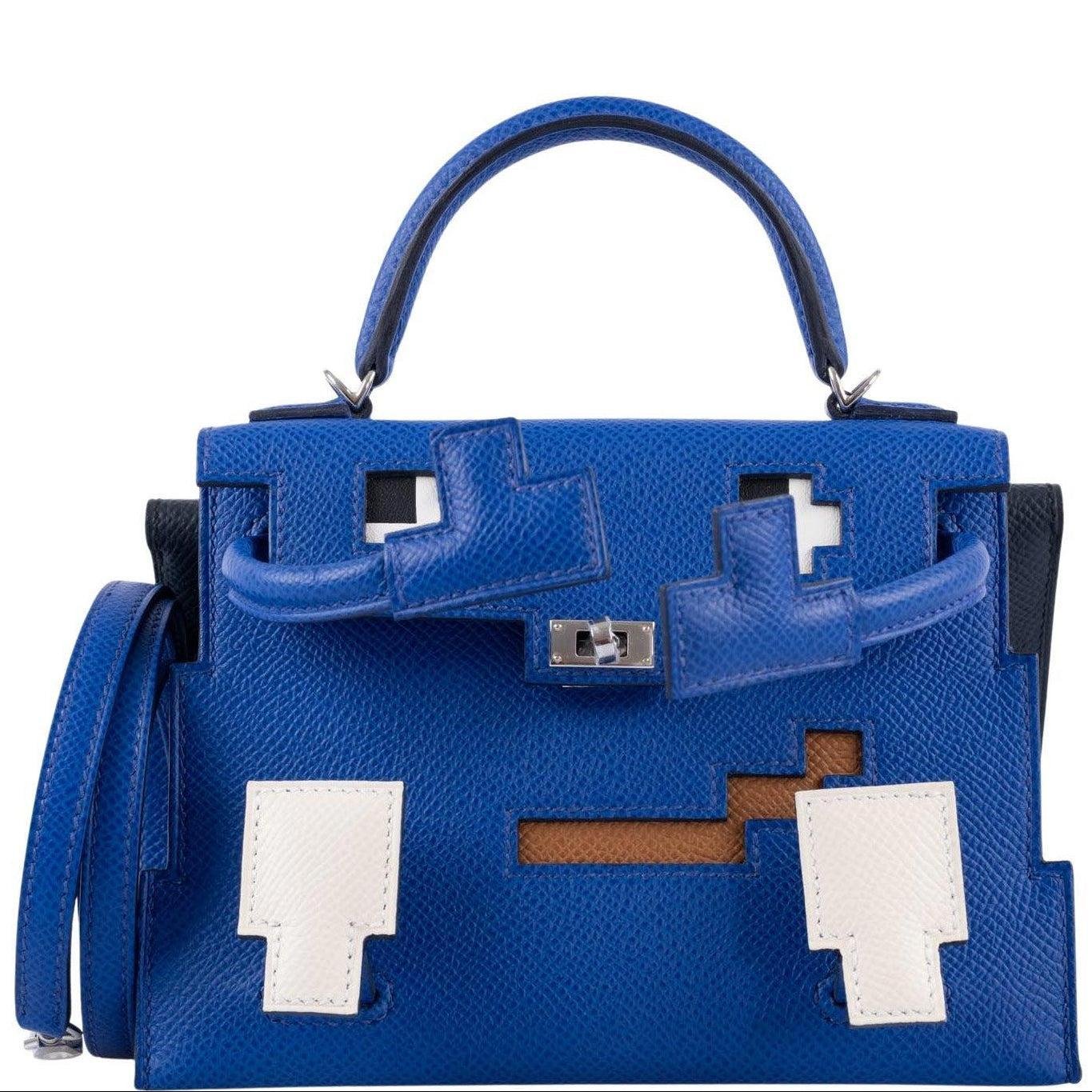 Hermes Hermès Kelly Doll Quelle Idole Picto Bleu Royal Epsom Palladium Hardware