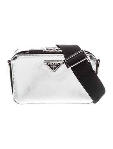 Prada Patent Leather Spazzolato Brique Crossbody