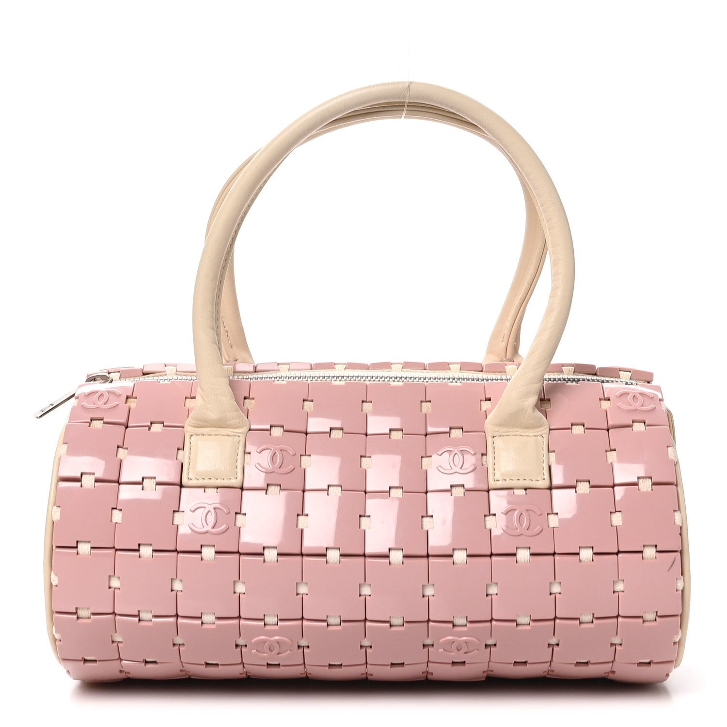 Chanel Lambskin Resin Tile Bowler Pink