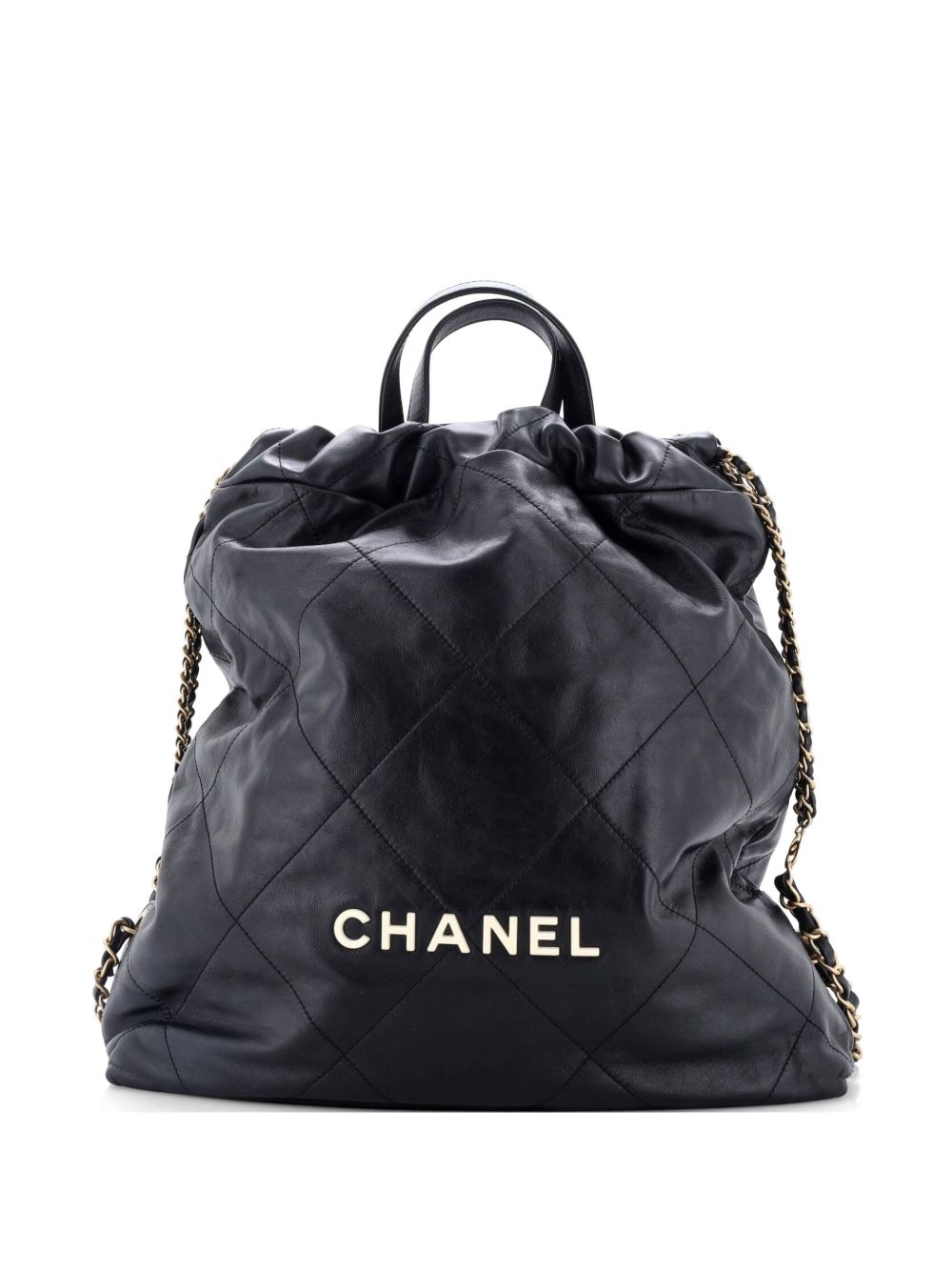 22 Chain Quilted Calfskin Large backpack