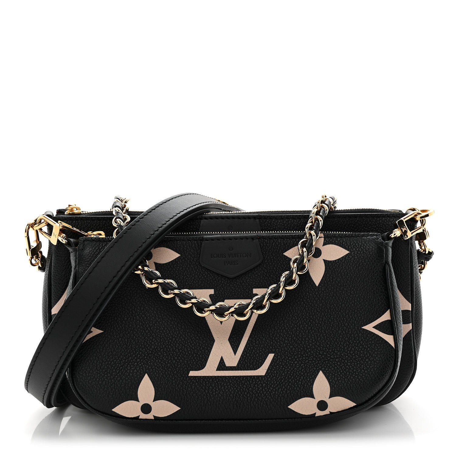 Louis Vuitton Empreinte Monogram Giant Multi Pochette Accessories Black Beige