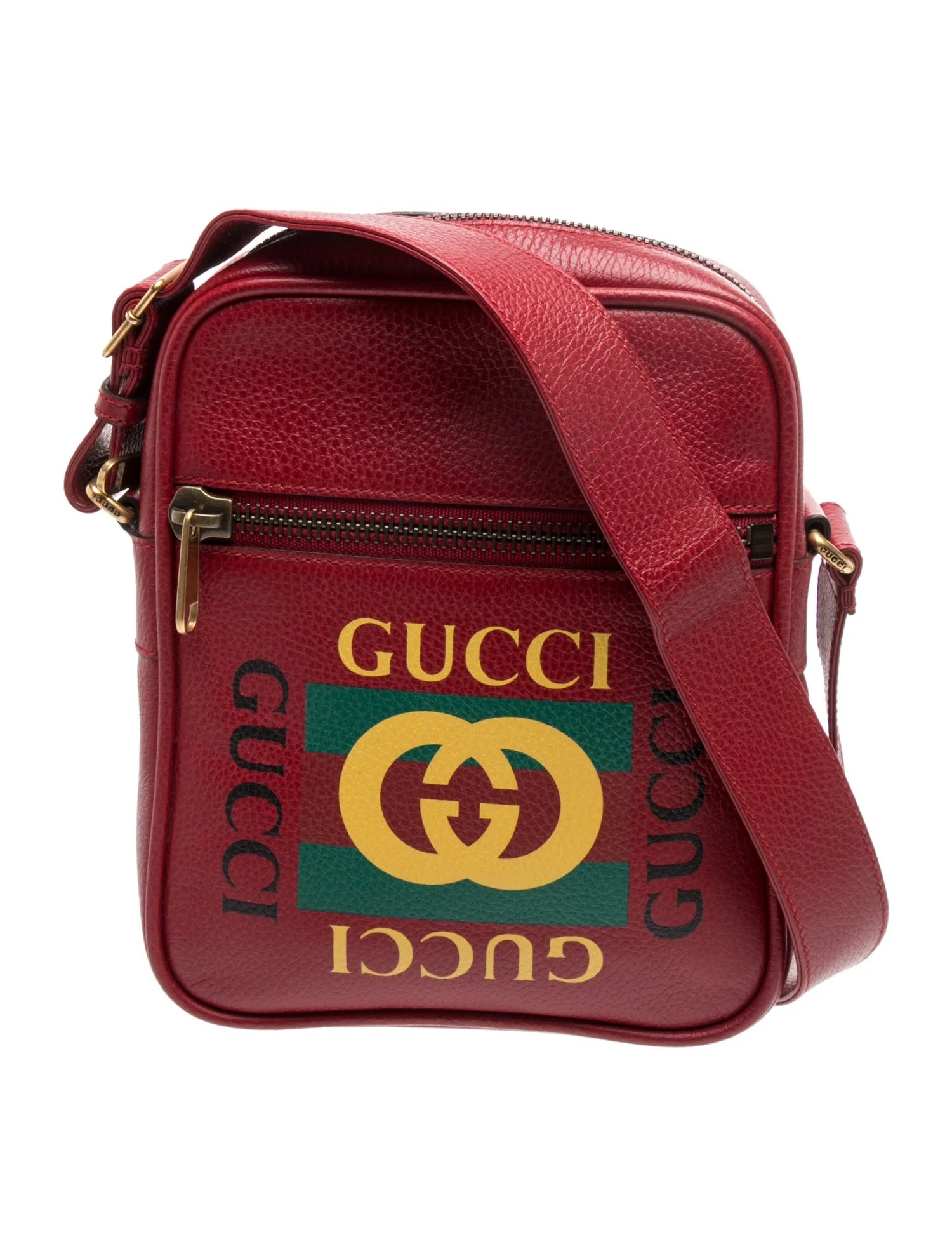 Web Graphic Print Leather Crossbody Bag