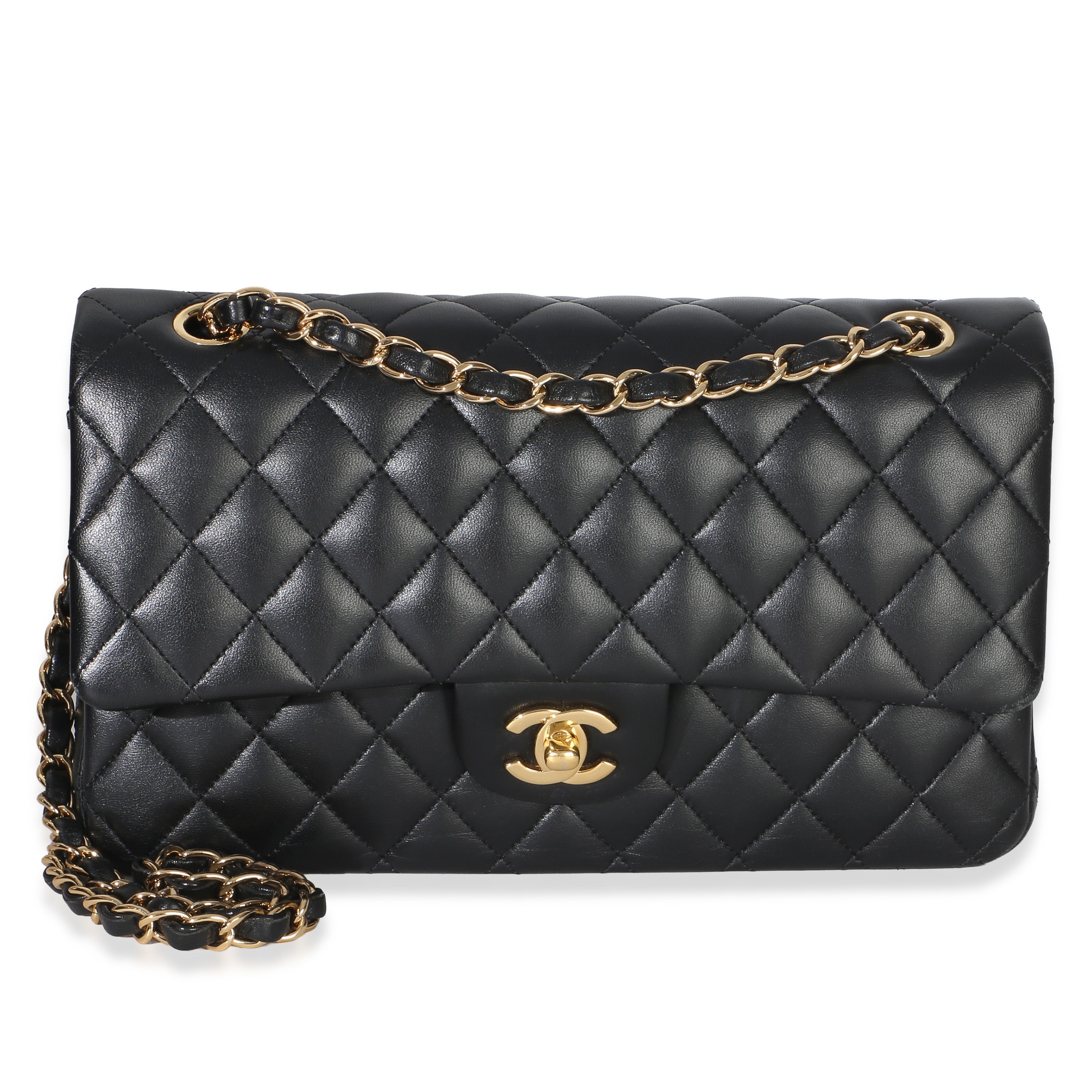 Black Quilted Lambskin Medium Classic Double Flap Bag