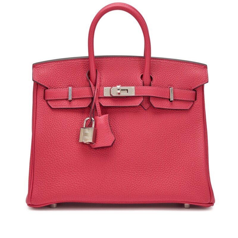 Hermes Framboise Togo Birkin 25 Palladium Hardware, 2022