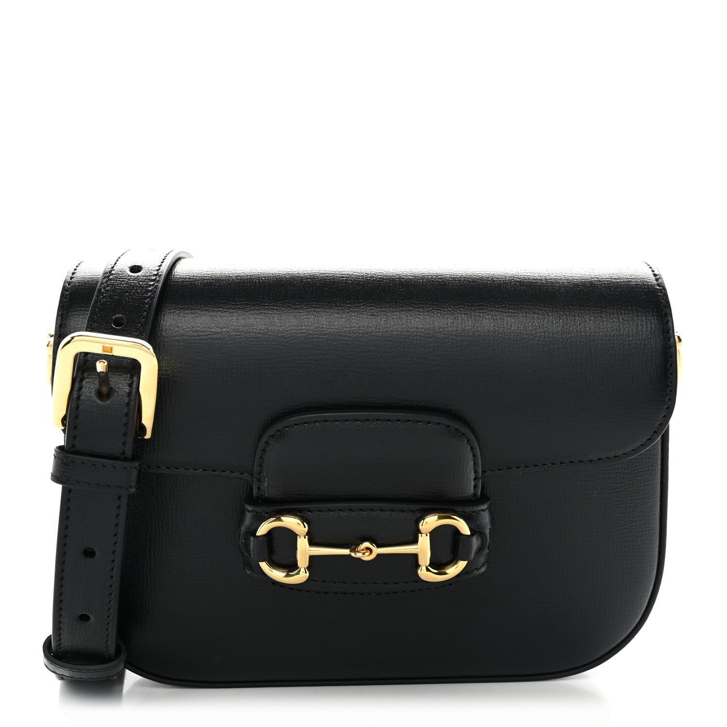 Gucci Azalea Calfskin Web Mini Horsebit 1955 Shoulder Bag Black