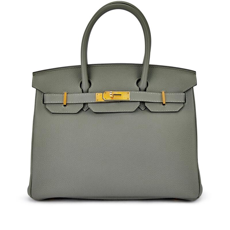 Hermes Gris Mouette Togo Birkin 30 Gold Hardware, 2016