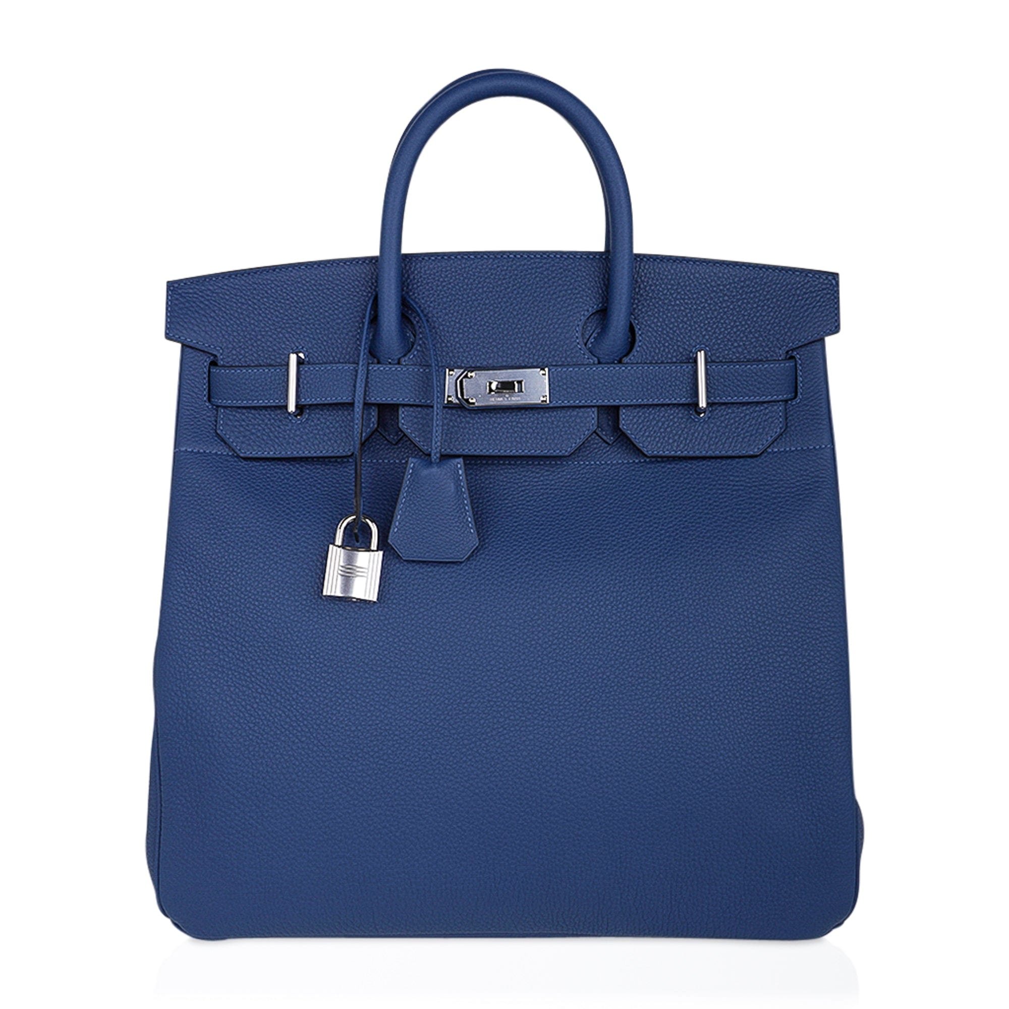 Hermes Hermes HAC Birkin 40 Bag Deep Blue Togo Leather with Palladium Hardware