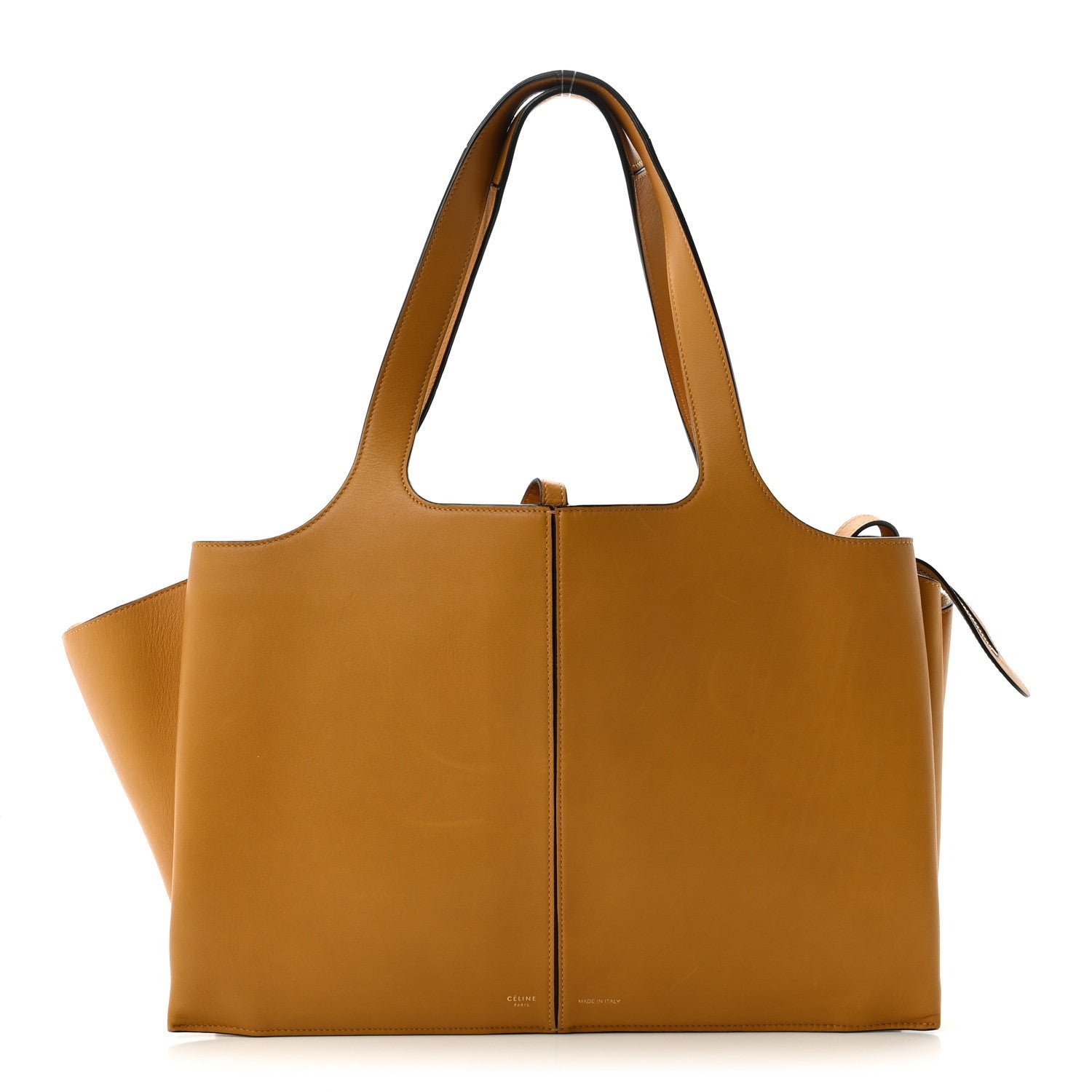 Celine Celine Supple Natural Calfskin Medium Tri-Fold Bag Ocre