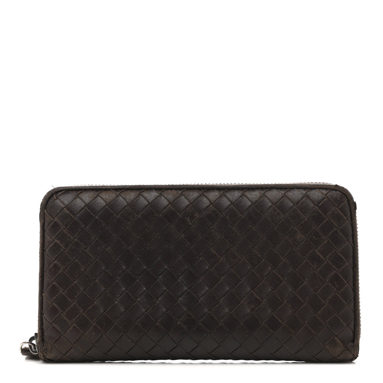Bottega Veneta Nappa Intrecciato Zip Around Wallet Ebano