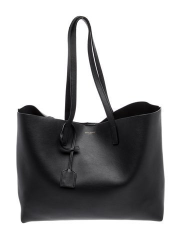 Leather East/West Shopping Tote