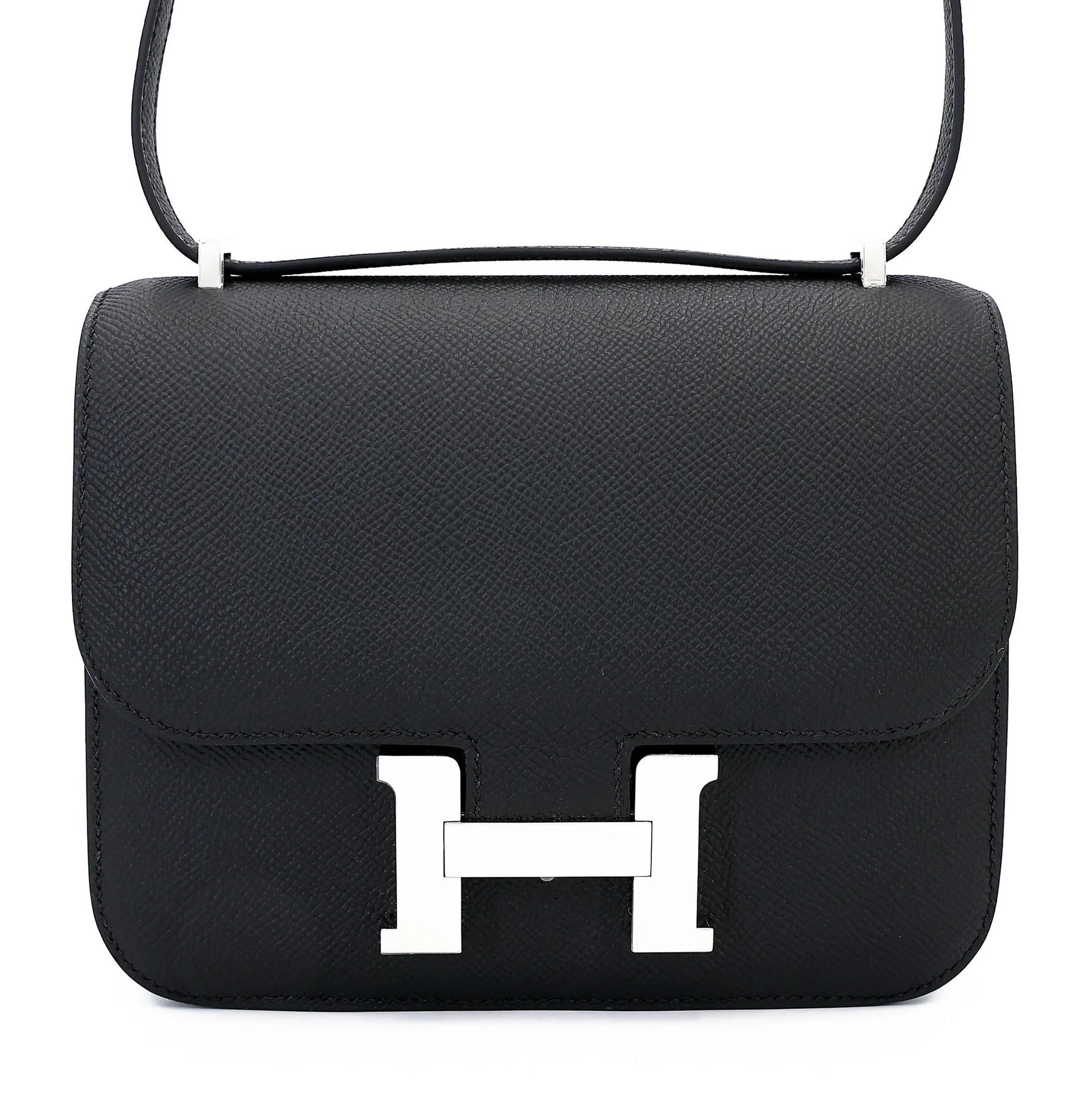 Brand New ( Rank N ) HERMÈS Constance Mini 19 Mirror Noir (89) Epsom Palladium hardware G (2026)