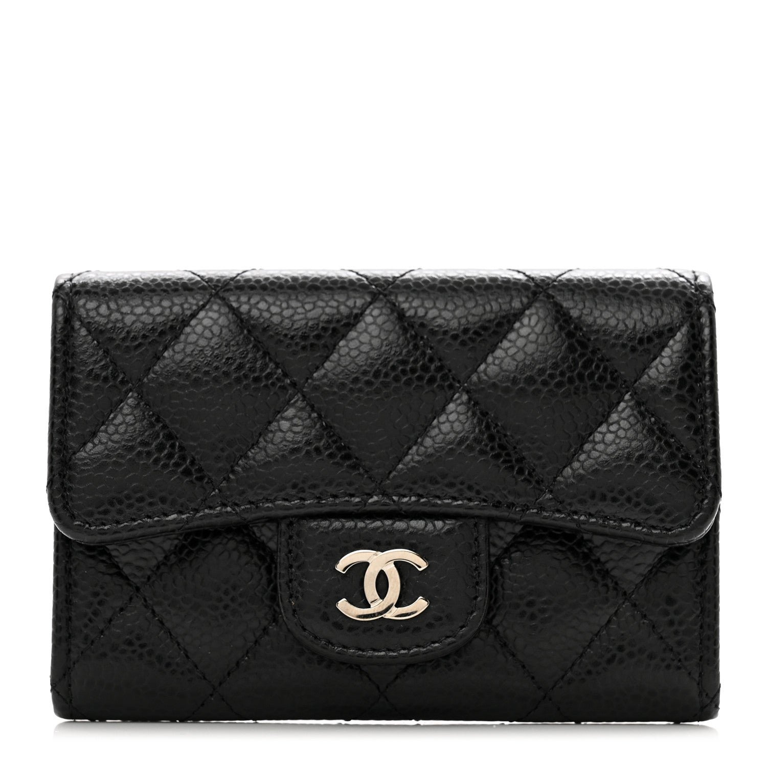 Chanel Caviar Quilted Flap Card Holder Black