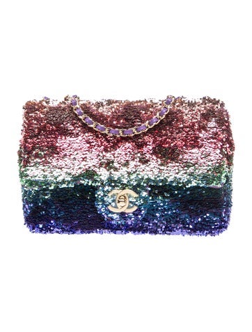 2024 Rectangular Mini Sequin Flap Bag