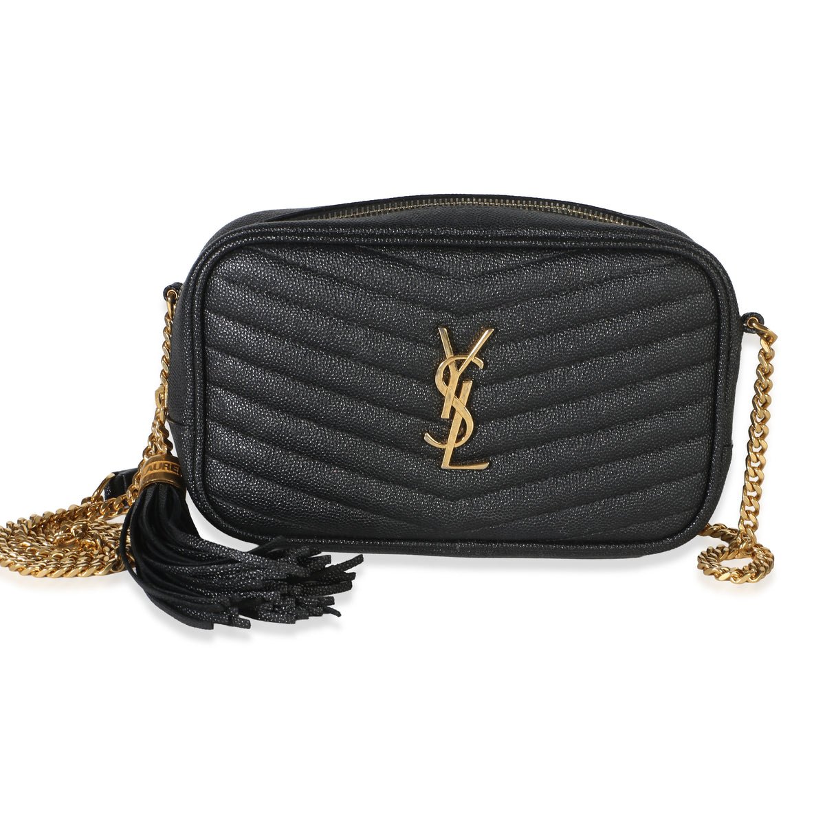 Black Grain De Poudre Matelasse Mini Lou Camera Bag