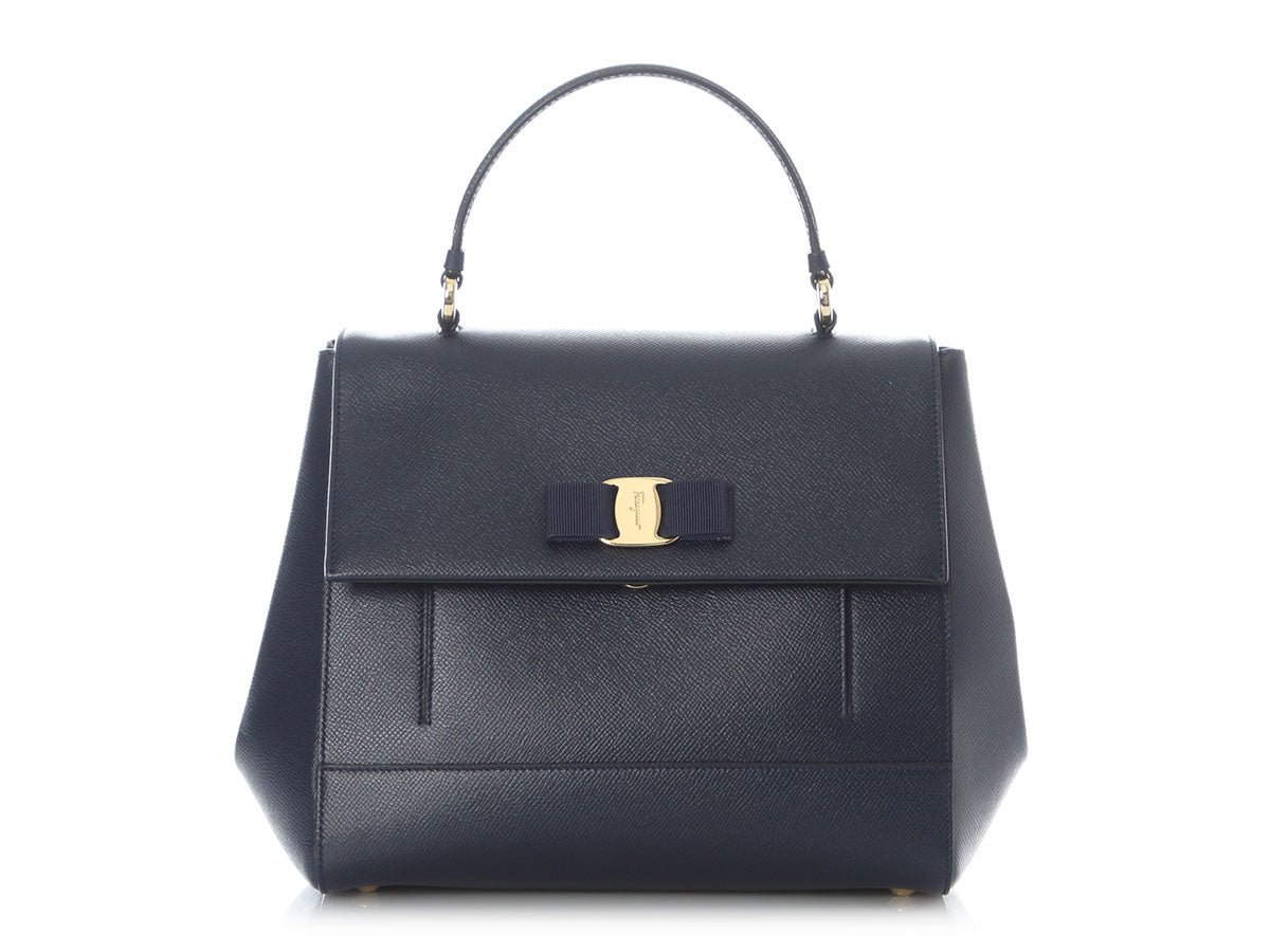 Ferragamo Ferragamo Navy Calfskin Carrie O
