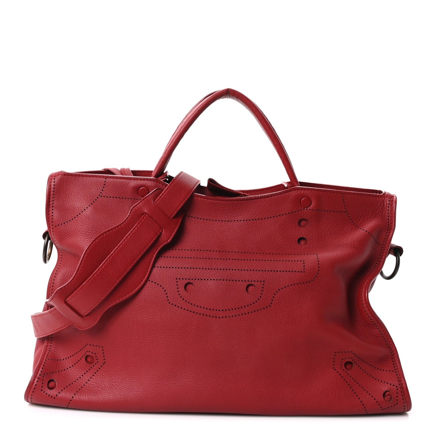 Balenciaga Veau Soyeux Perforated Blackout City Rouge Groseille
