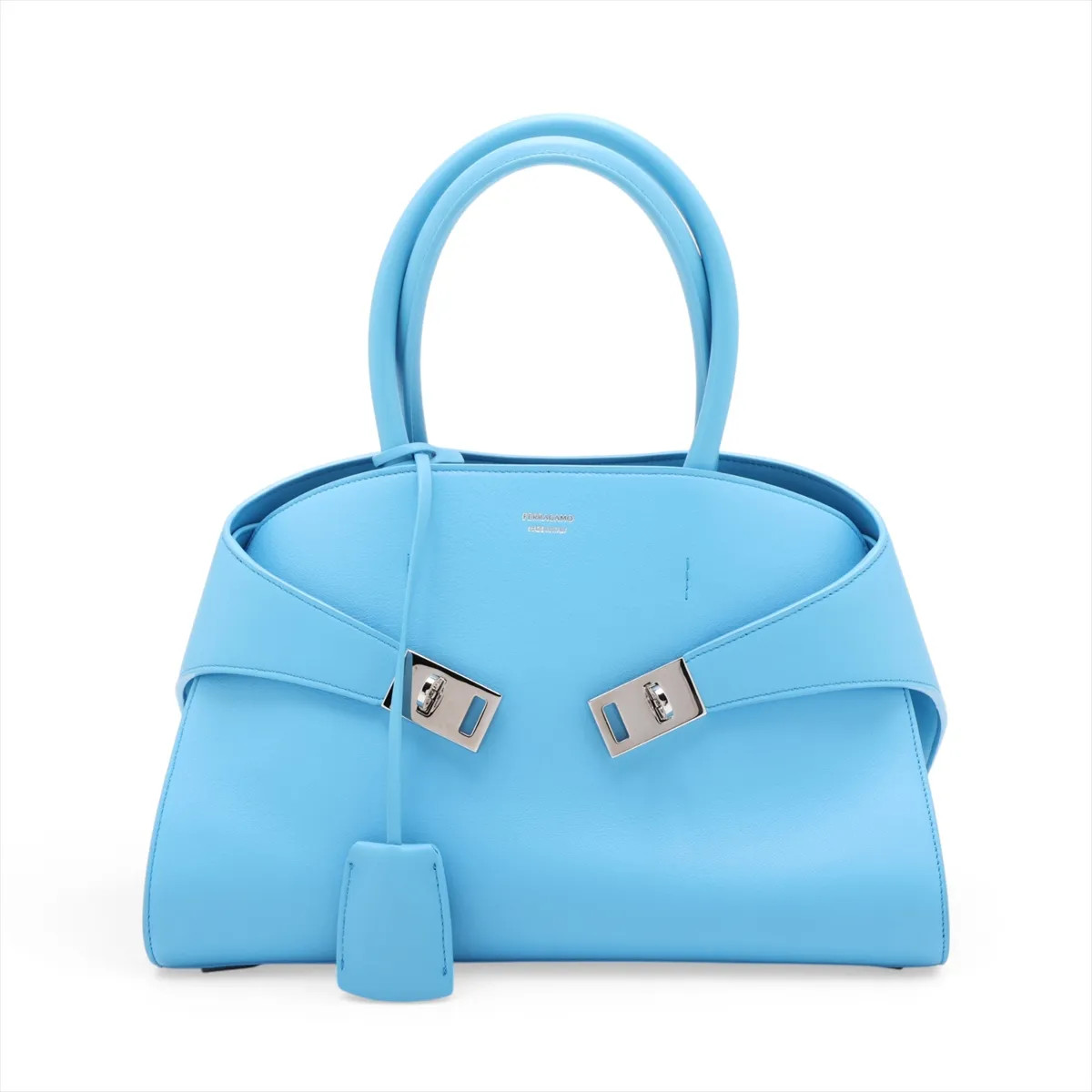 Ferragamo Hug Leather 2 Way Handbag Light Blue