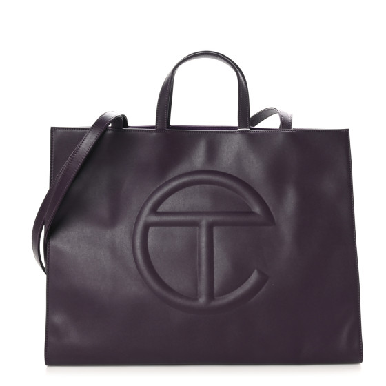 Telfar Vegan Leather Large Shopping Bag Eggplant