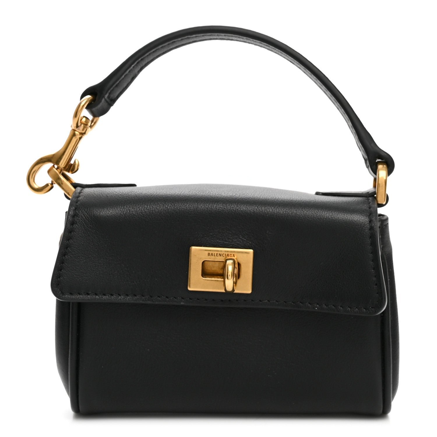 Balenciaga Smooth Calfskin Rodeo Micro Bag Charm Black