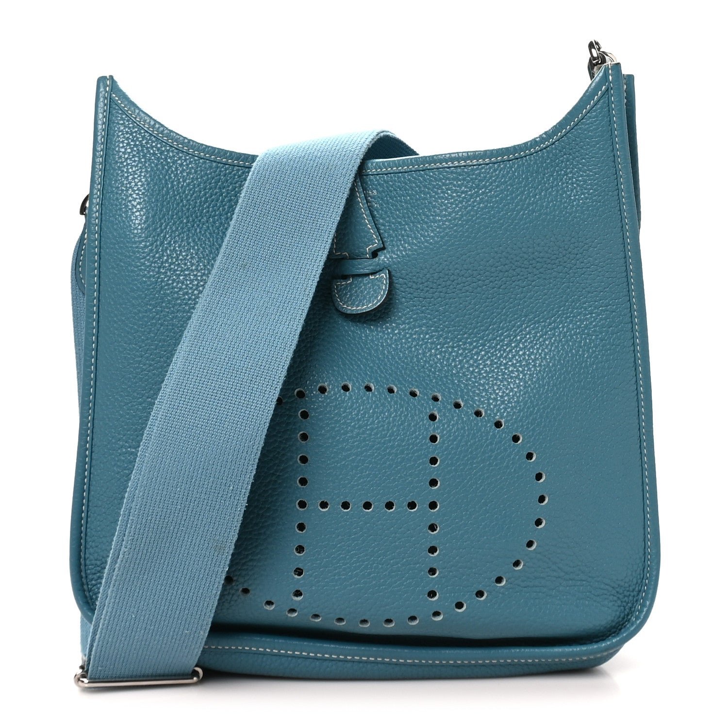 Hermes Taurillon Clemence Evelyne III PM Blue Jean