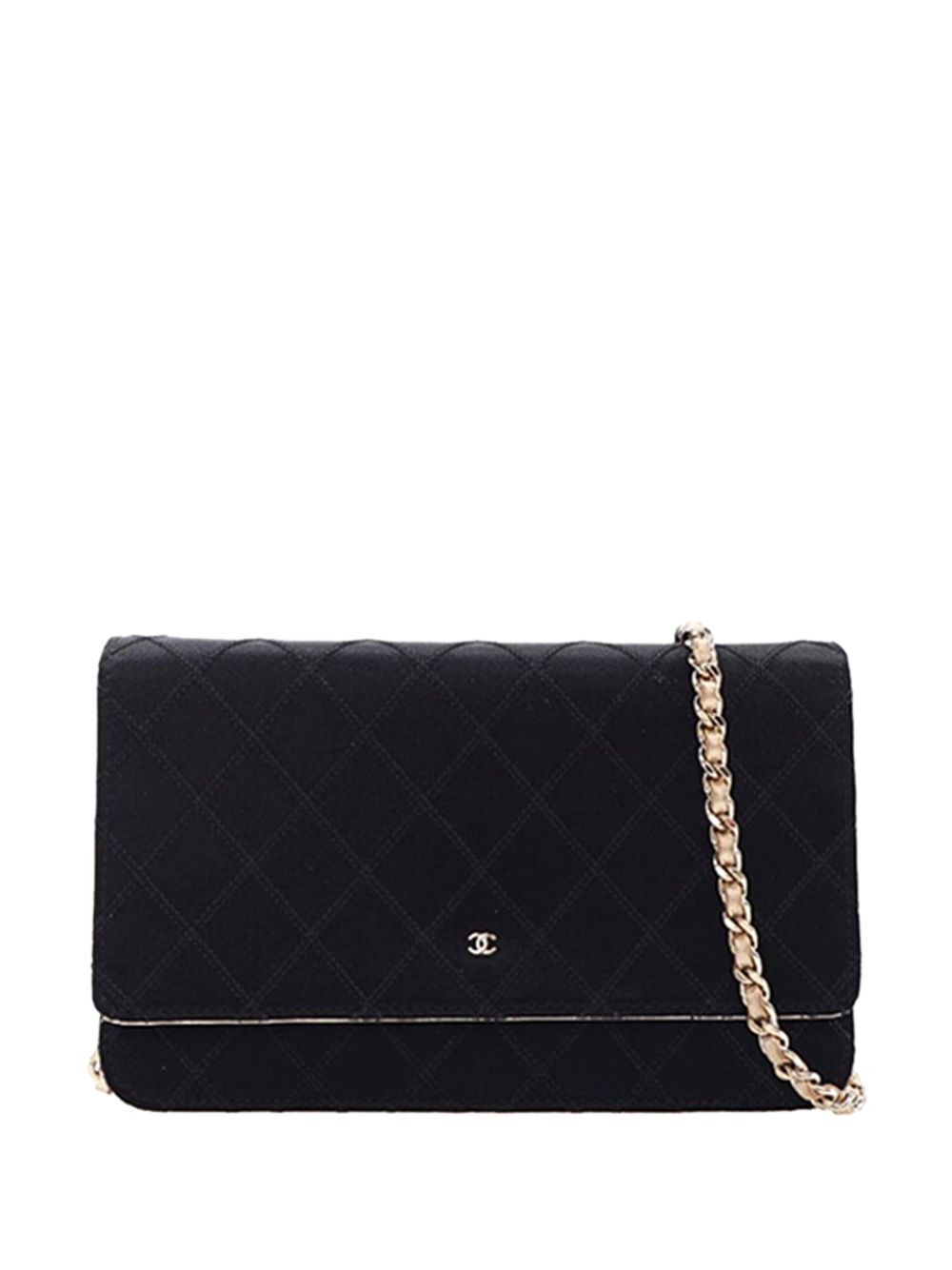 2011 Bicolor Satin Diamond Stitch Wallet On Chain crossbody bag