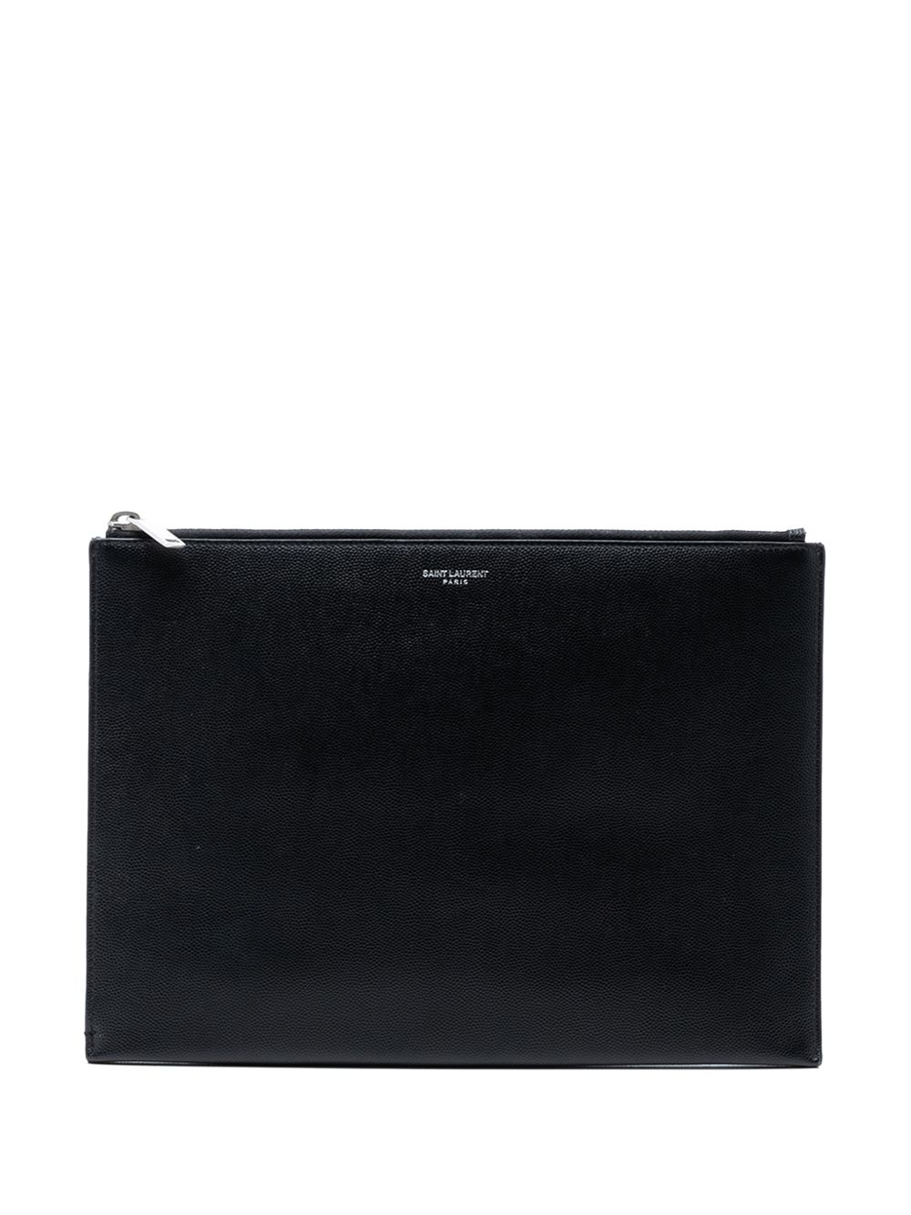 2018 Grained Leather Zip clutch bag