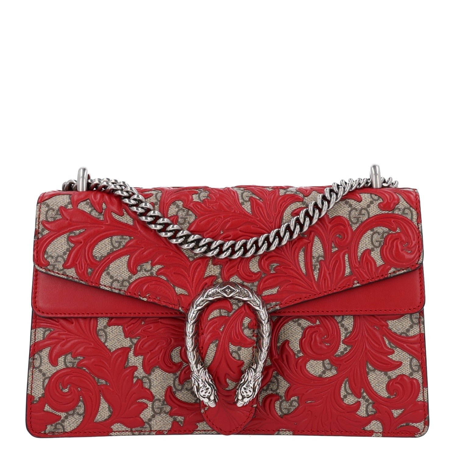 Gucci GG Supreme Monogram Arabesque Dionysus Shoulder Bag Hibiscus Red