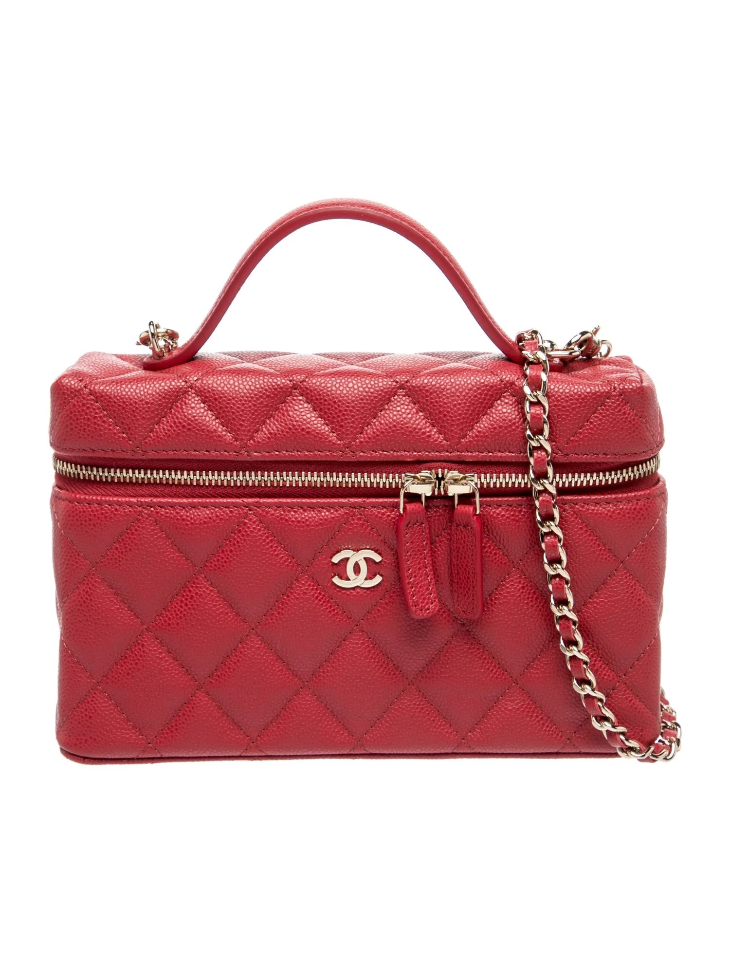 Quilted Top Handle Slim Vanity w/ Chain w/Tags