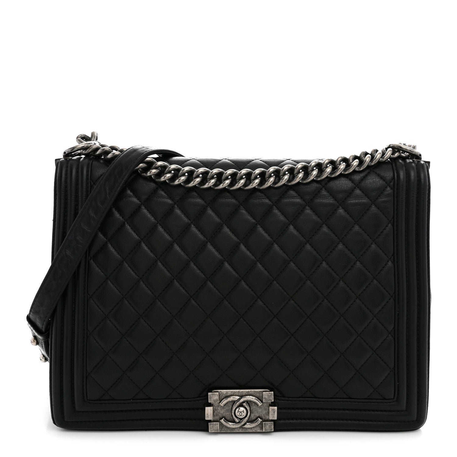 Chanel Calfskin Quilted Large Boy Flap Black