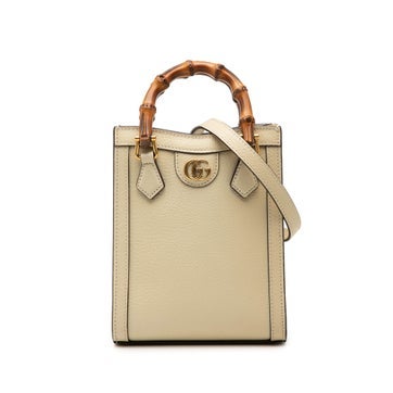 Mini Calfskin Bamboo Diana Satchel