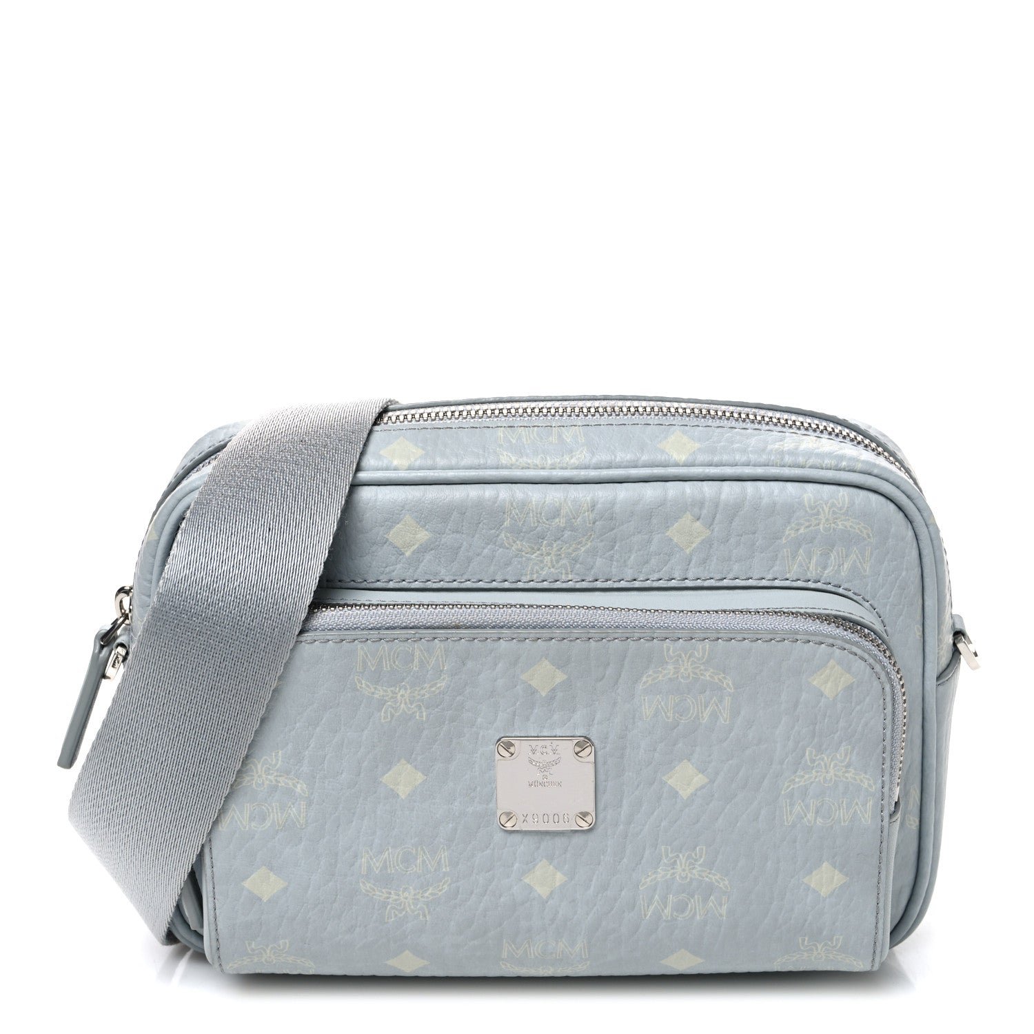MCM Visetos Monogram Small Aren Crossbody Sky