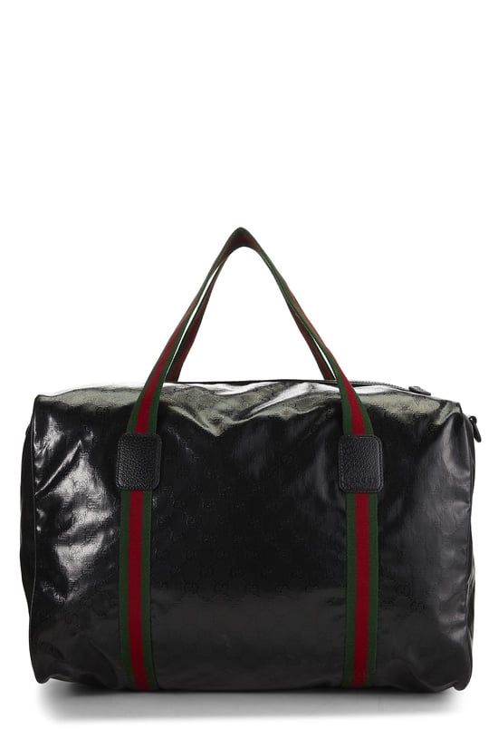 Black GG Crystal Canvas Duffle Bag XL