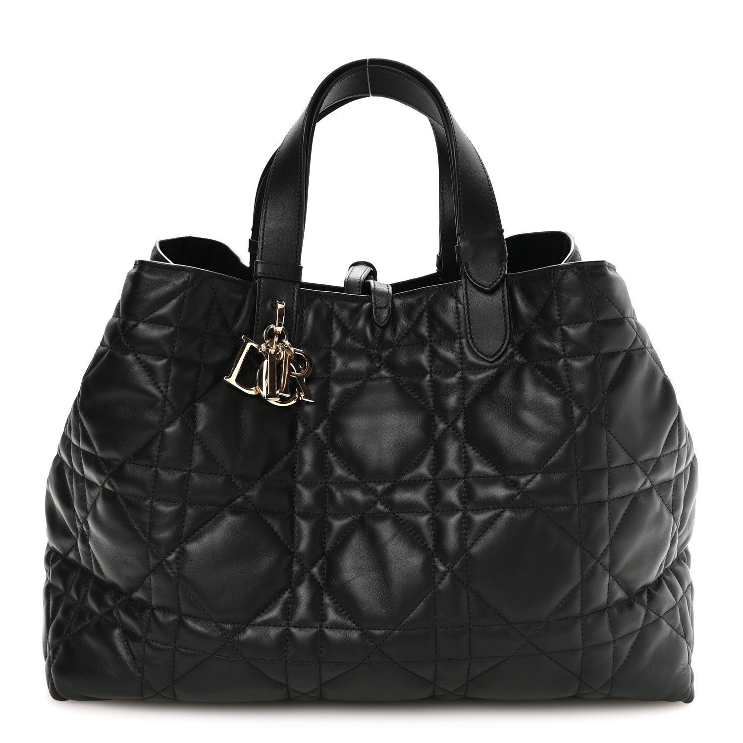 Christian Dior Calfskin Macrocannage Large Toujours Black