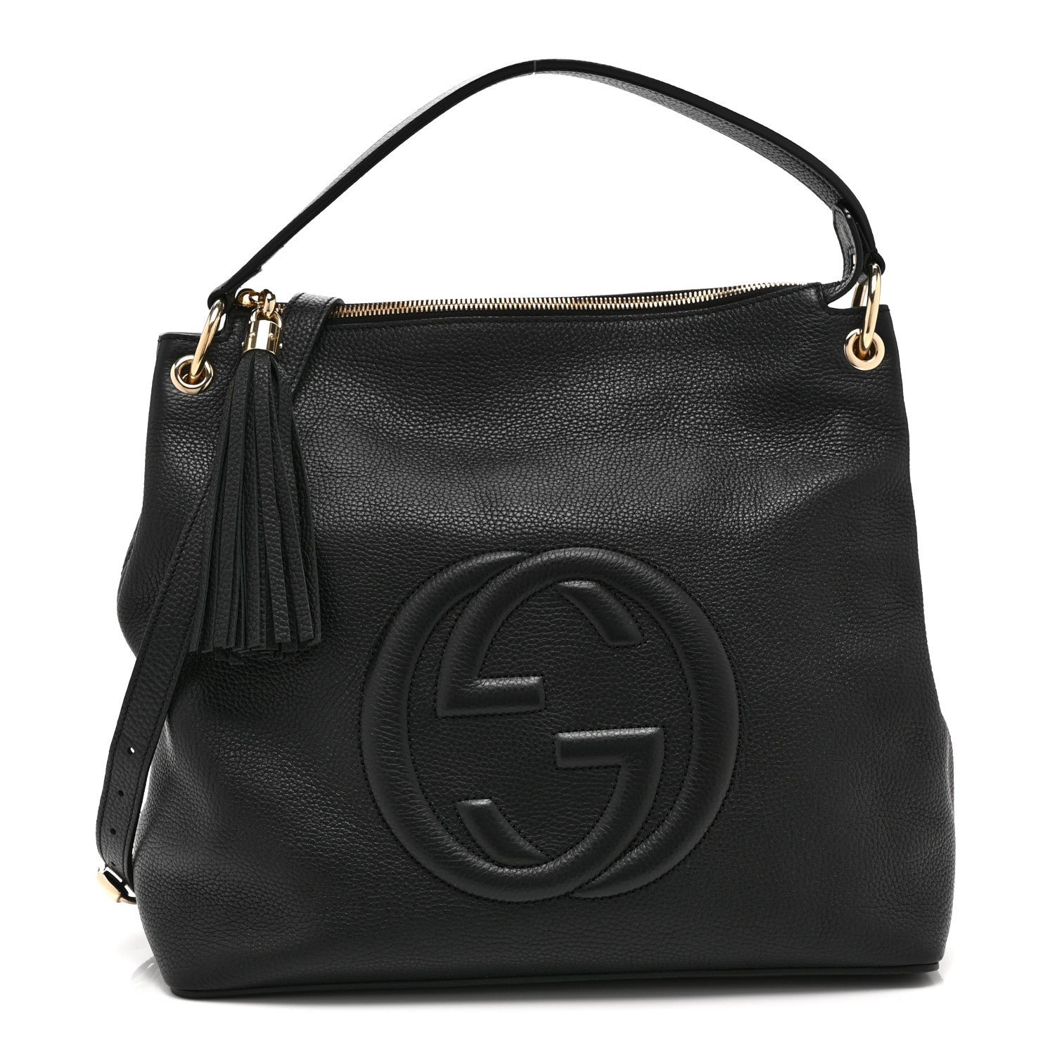 Gucci Pebbled Calfskin Large Soho Hobo Black