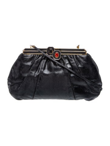 Embossed Leather Evening Bag