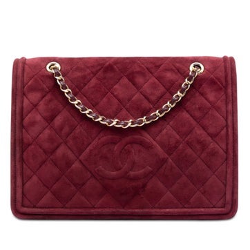 Chanel Suede CC Quilted Suede Diamond Full Flap