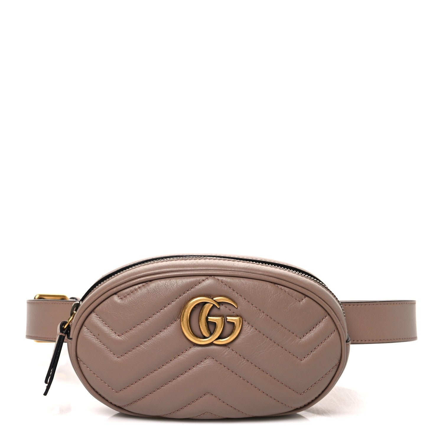 Gucci Calfskin Matelasse GG Marmont Belt Bag 105 42 Porcelain Rose