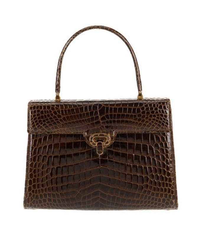 Mark Cross Cross Embossed Leather Top Handle Bag