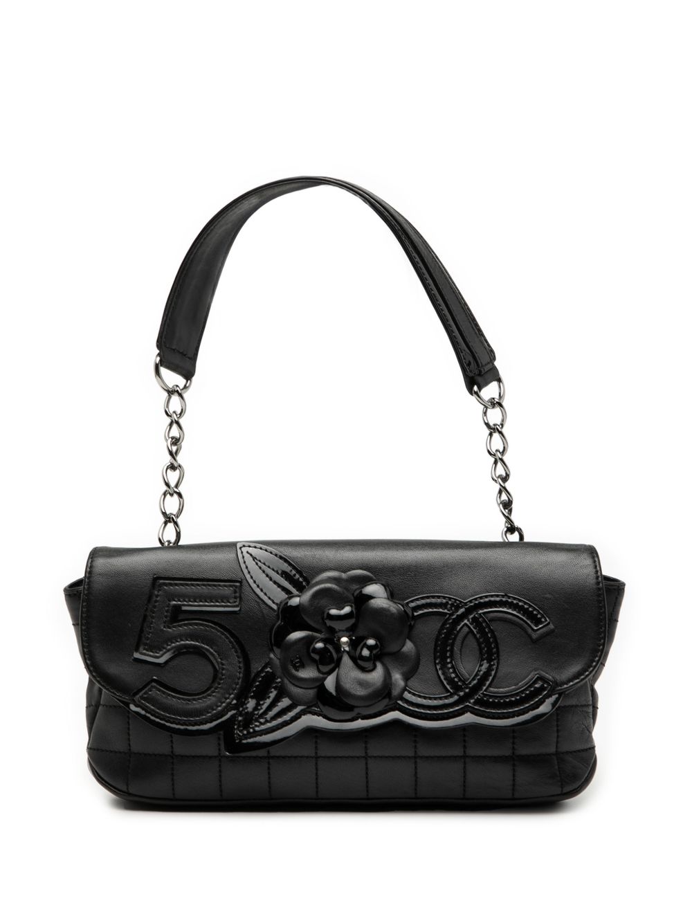 2006-2008 Camellia CC Choco Bar No 5 Lambskin shoulder bag