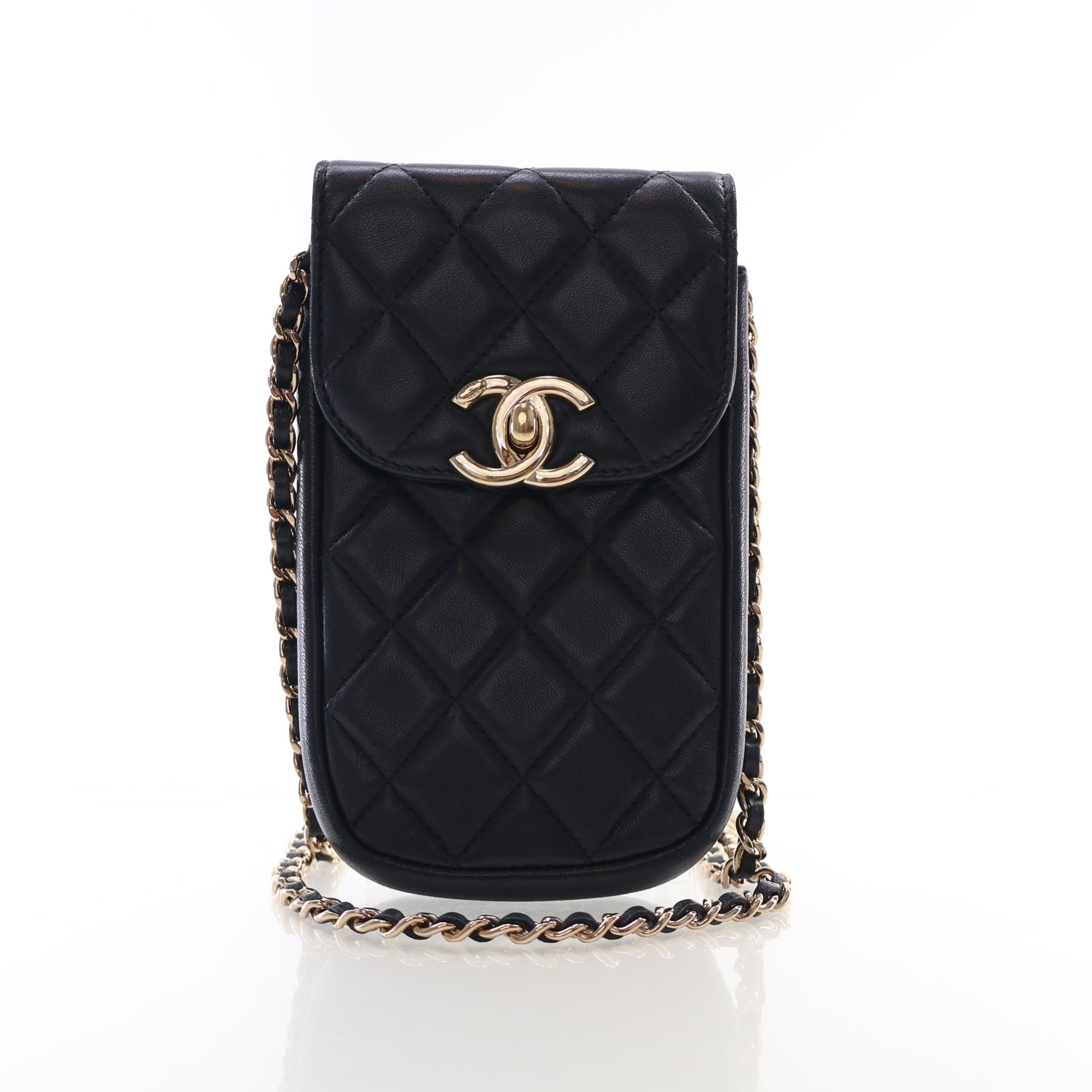 Chanel Lambskin Classic Flap Phone Bag With Chain