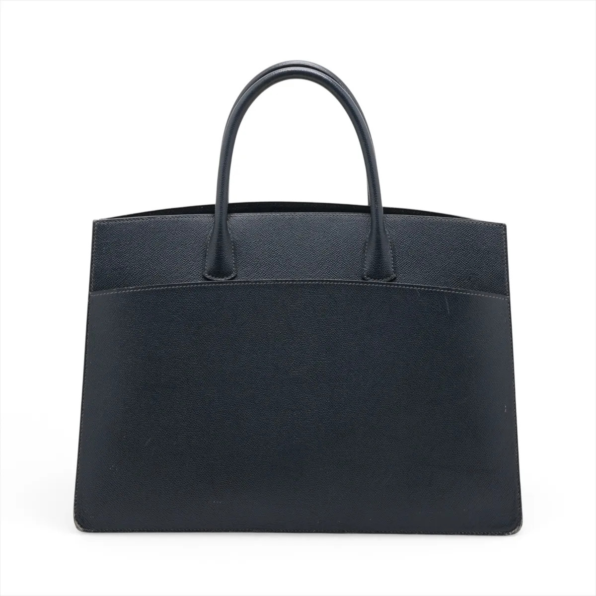 Hermès White Bass GM Veau Epsom Blue Indigo Gold Metal Fittings