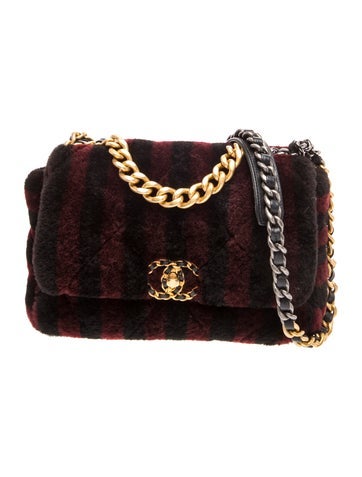 Medium Striped Shearling 19 Flap Bag