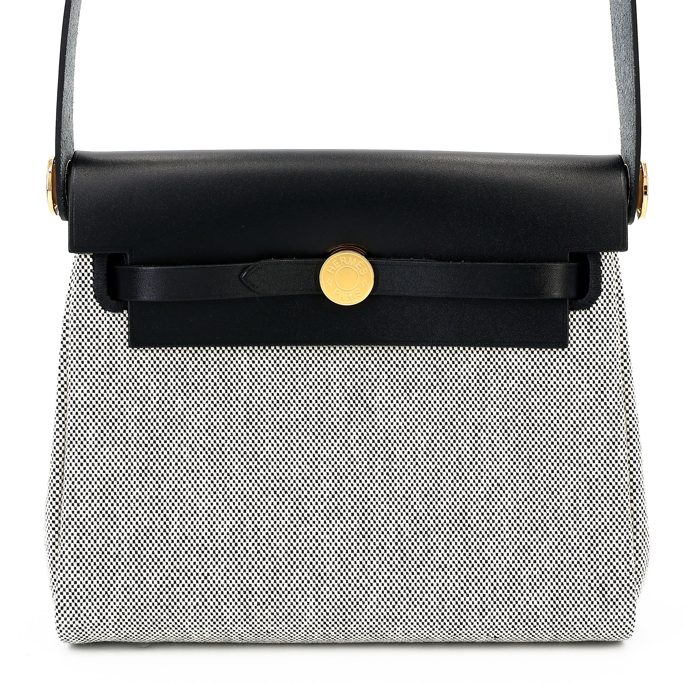 Hermes Brand New ( Rank N ) HERMÈS Herbag Zip Mini 20 Noir (89) Canvas Vache Hunter Gold hardware K (2025)