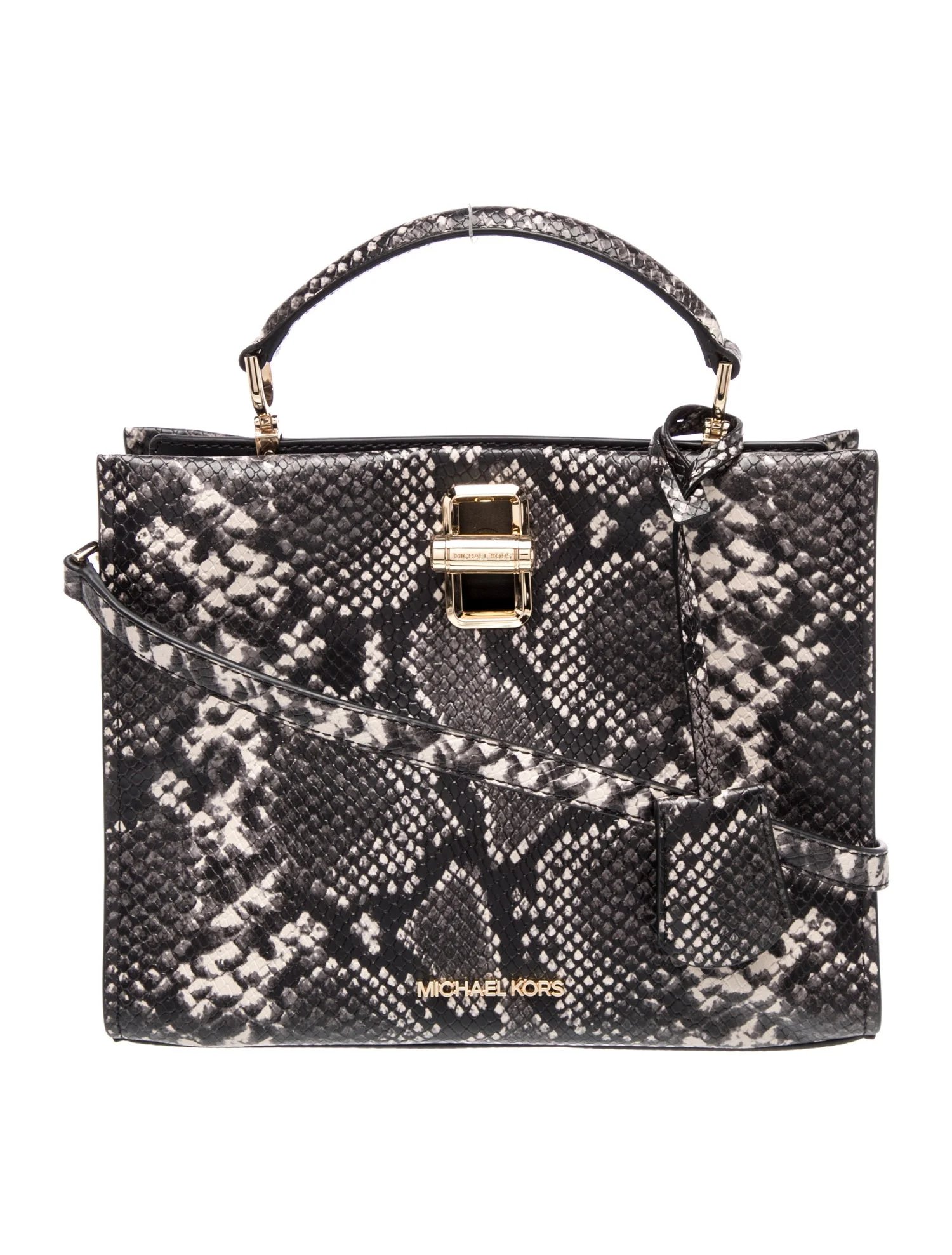 Embossed Leather Top Handle Bag