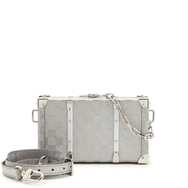 Louis Vuitton Silver Glitter Aluminum Monogram Briefcase Trunk Silver Hardware, 2022