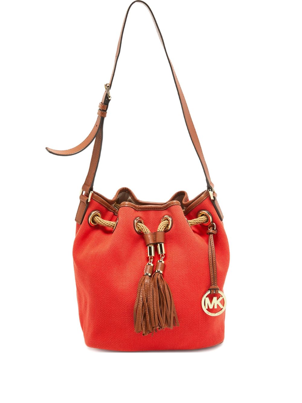 Pre-owned drawstring tassel-detail shoulder bag