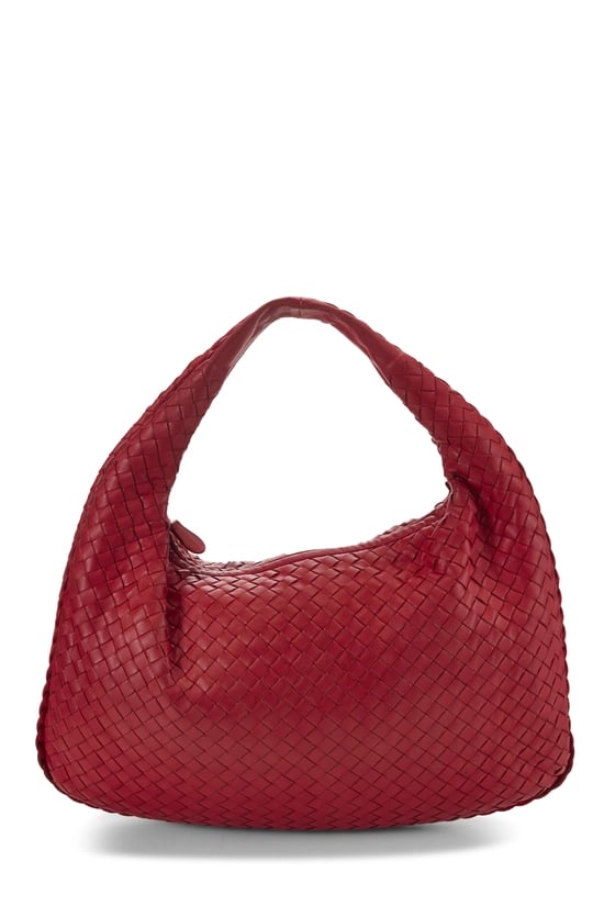 Red Intrecciato Veneta Hobo Medium