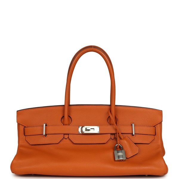 Hermes Vintage Hermes Shoulder Birkin 42 JPG Orange Clemence Palladium Hardware