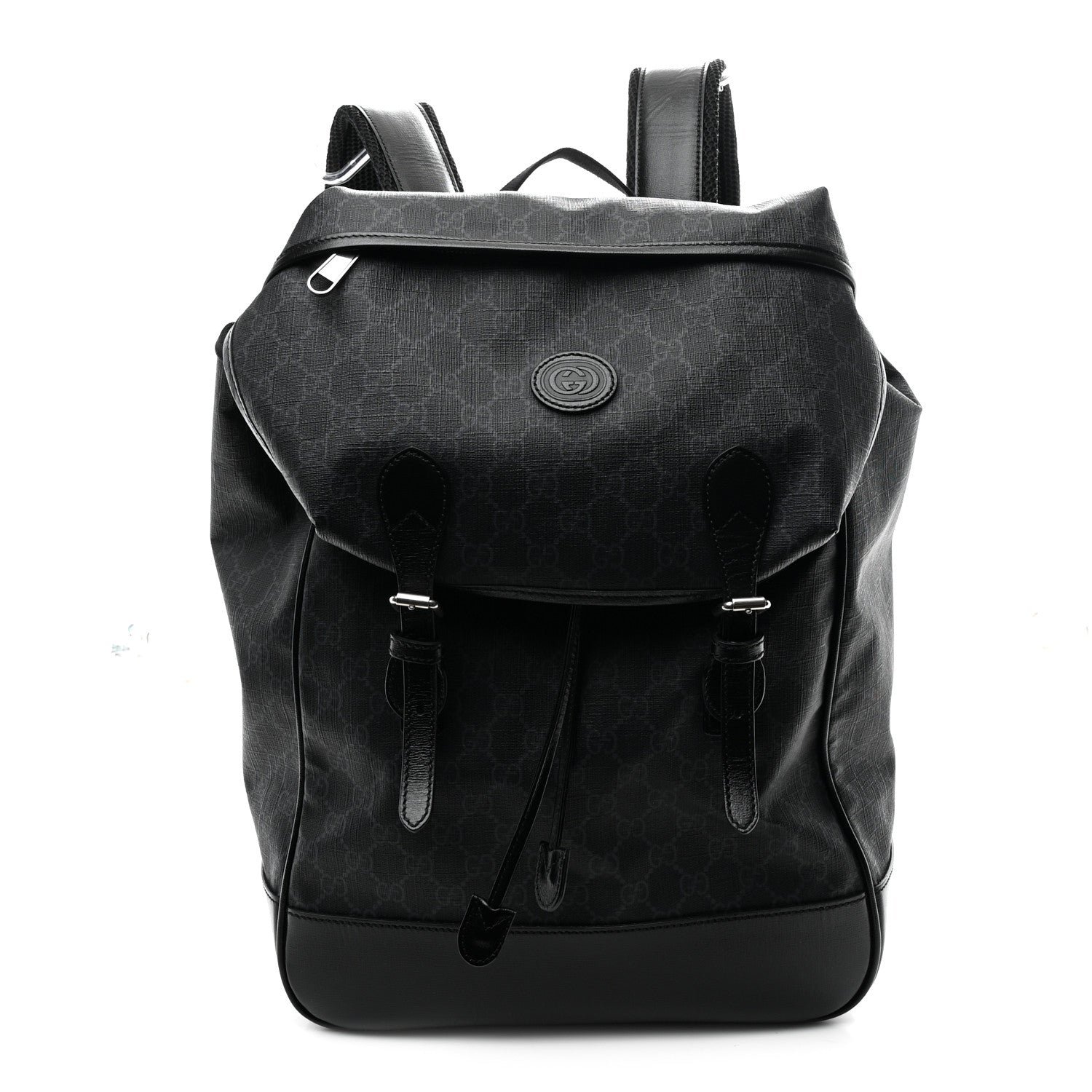 Gucci Gucci GG Supreme Monogram Azalea Calfskin Medium Retro Interlocking G Backpack Black