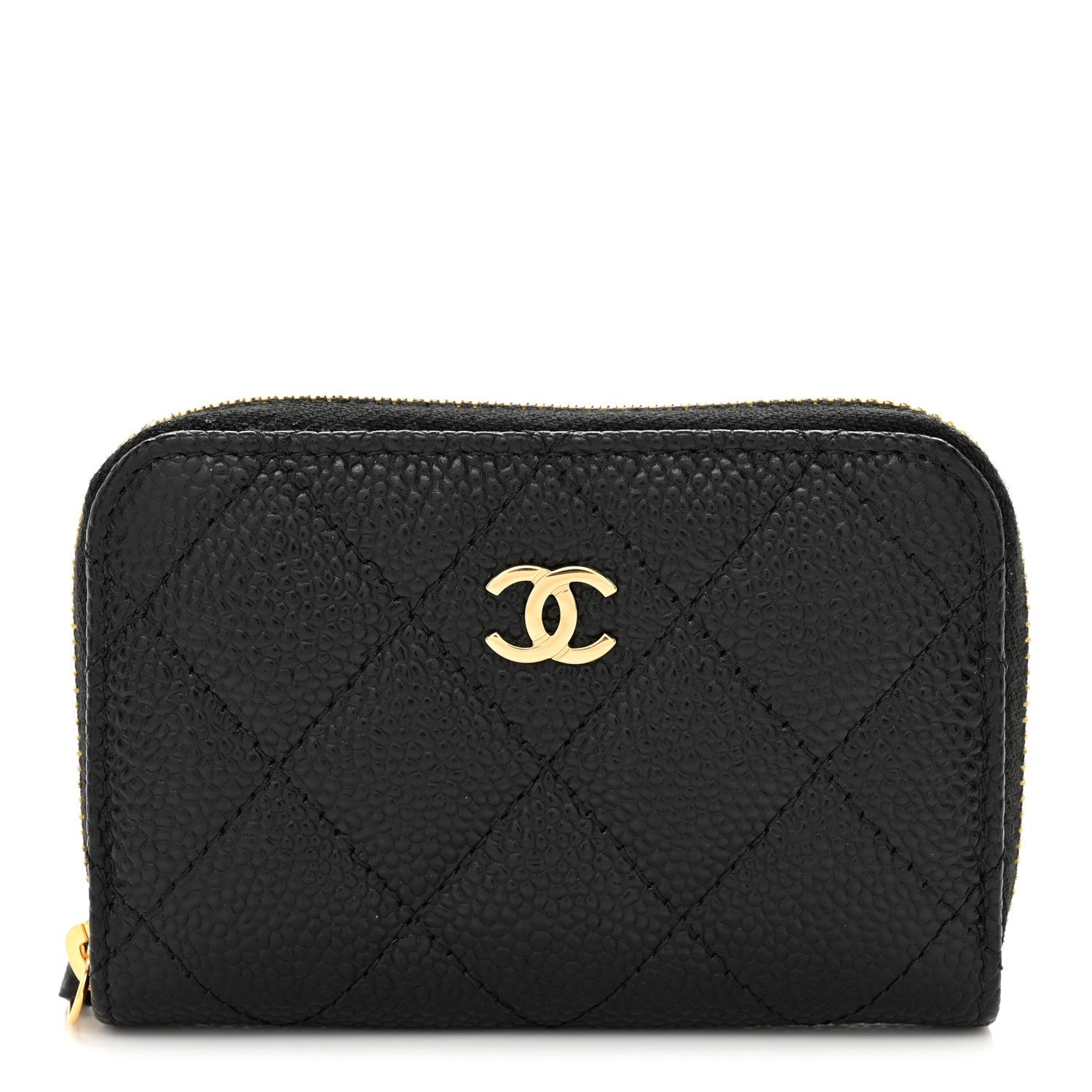 Chanel Caviar Quilted Zip Coin Purse Black